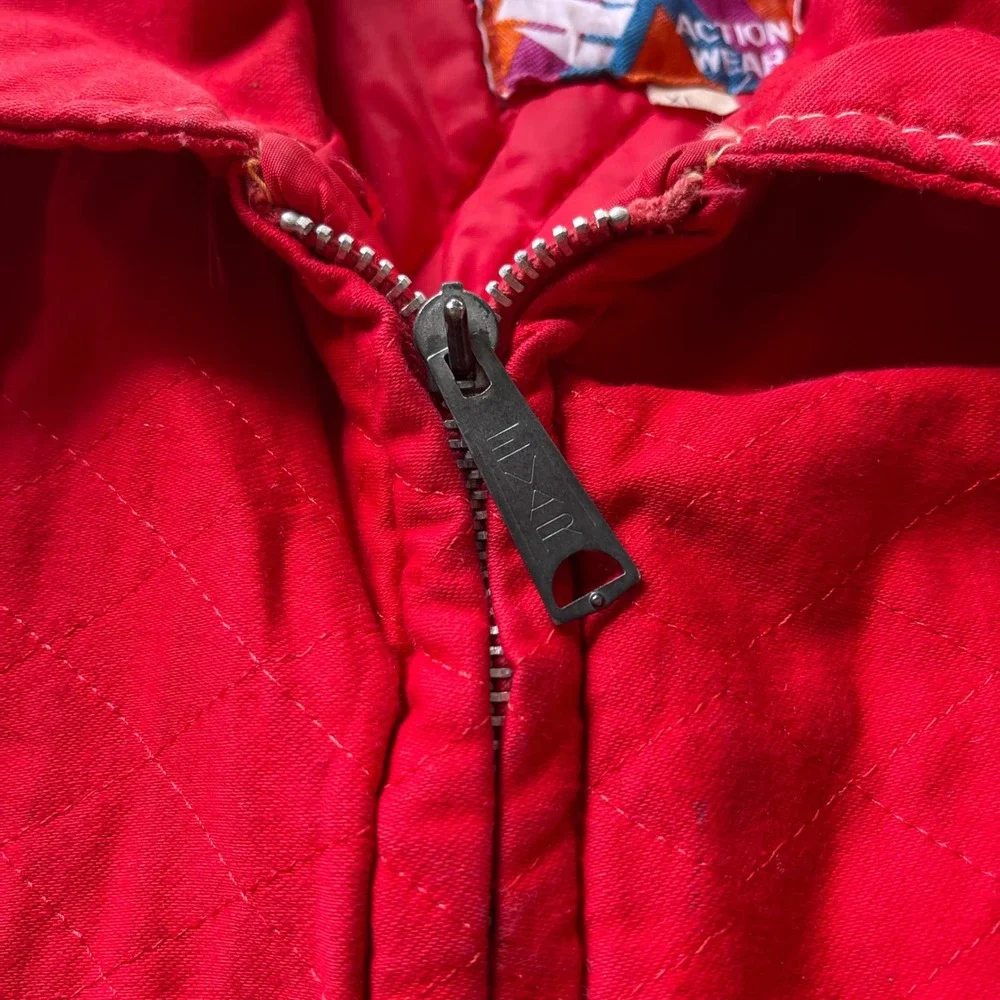 Vintage Hunter Action Wear Red Hunting Jacket Mens XL Canvas Patch Workwear